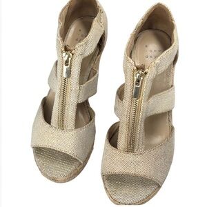 A New Day Tan Espadrille Sandals with T-Strap Design